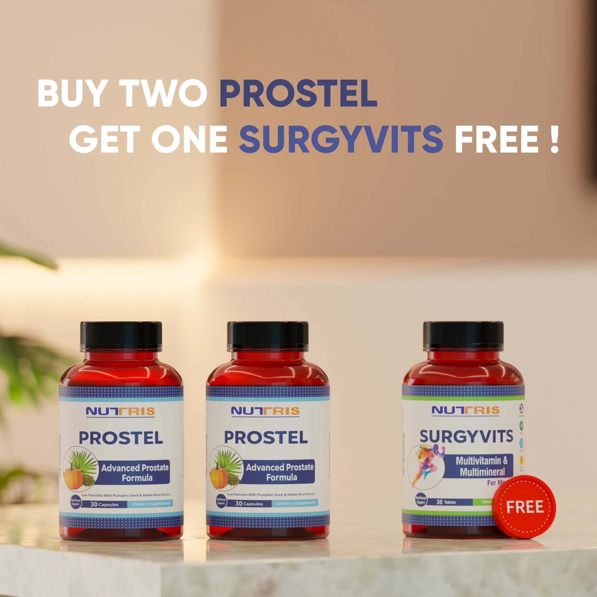 BUY 2 PROSTEL & GET 1 SURGYVITS free